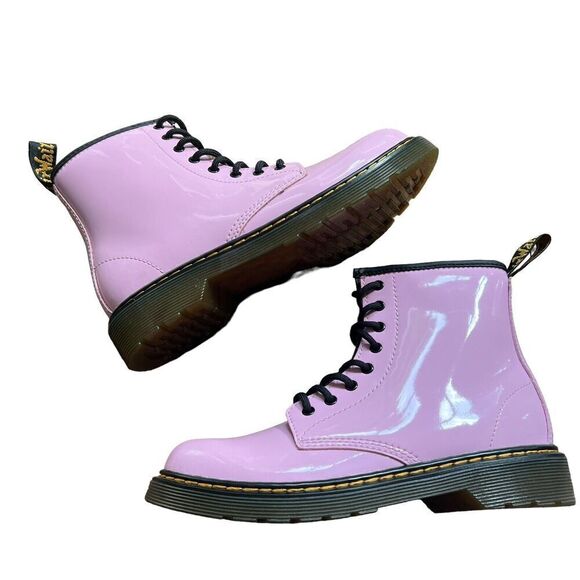 Dr. Doc Martens 1460 Pink Patent Leather Combat Boots Size 5 Women’s NWOB x22 - Picture 2 of 8
